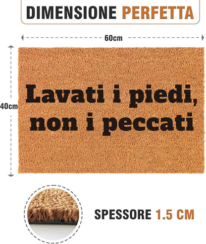Zerbino Divertente - Lavati i piedi, non i peccati 40x60cm