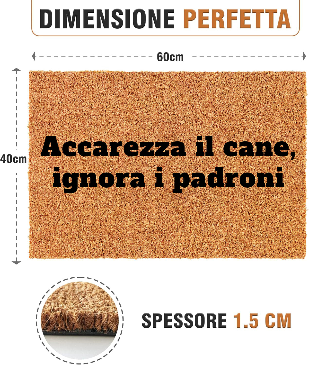 Zerbino Divertente - Accarezza il cane, ignora i padroni 40x60cm