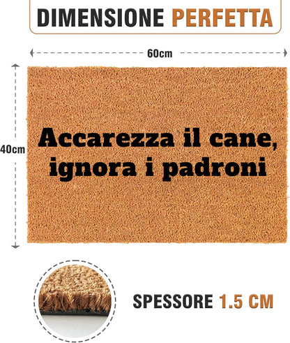 Zerbino Divertente - Accarezza il cane, ignora i padroni 40x60cm