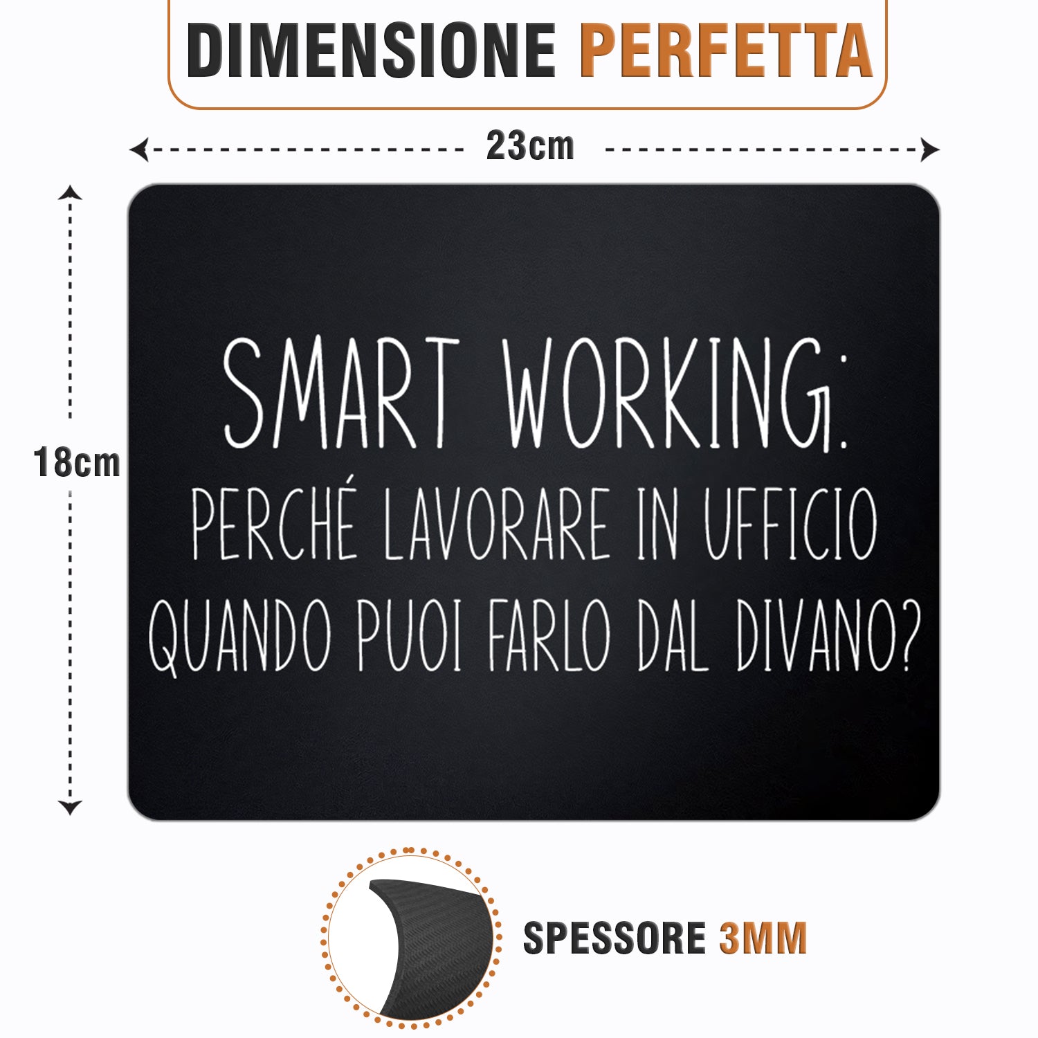 Tappetino Mouse Smart working - 18x23cm
