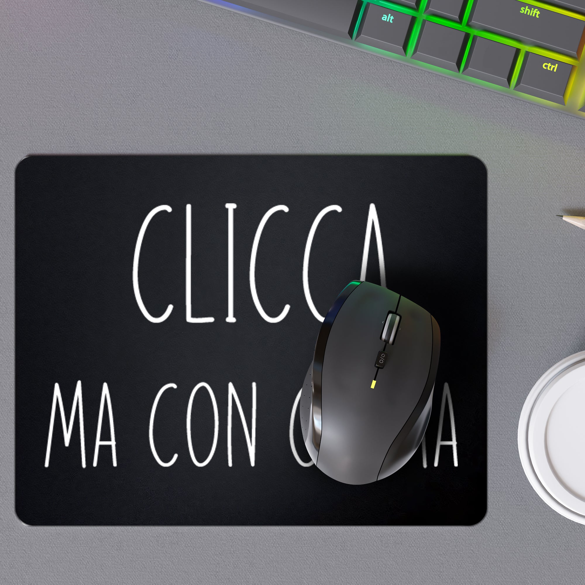 Tappetino Mouse Clicca, Ma Con Cai Ma - 18x23cm