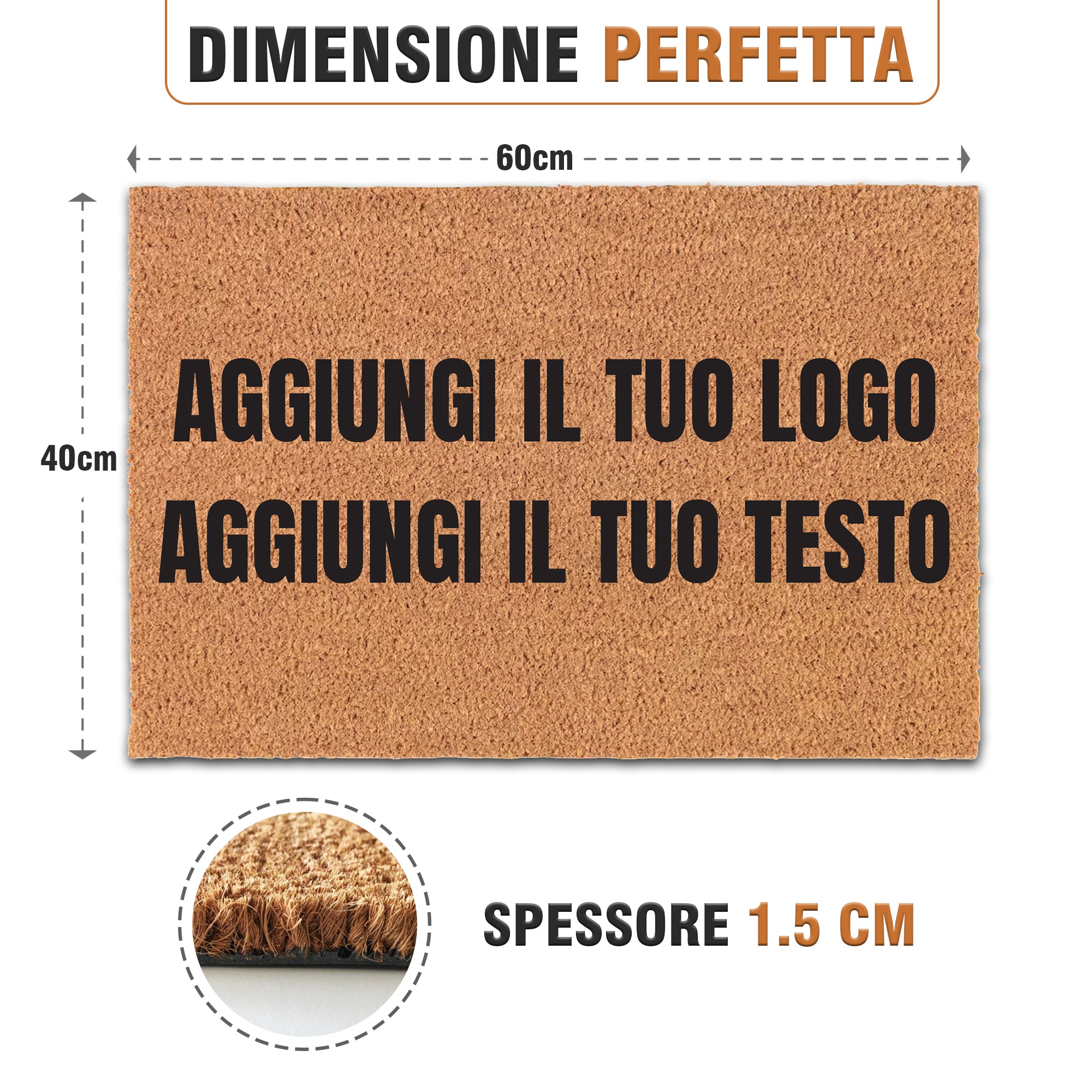 Zerbino Personalizzato - Con Logo, B2B Perfetto per Ristoranti, Uffici, Negozi, Fibra di Cocco