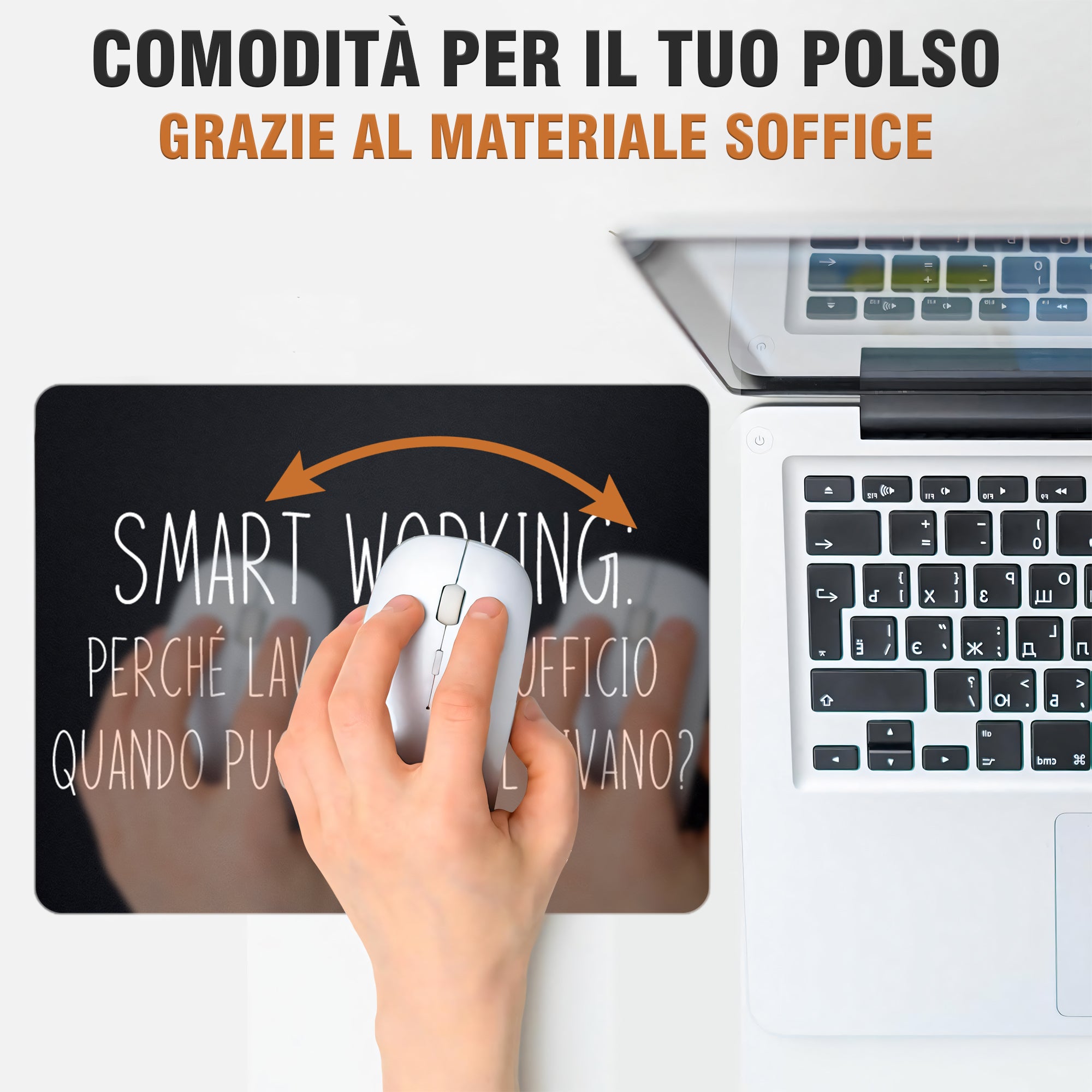 Tappetino Mouse Smart working - 18x23cm