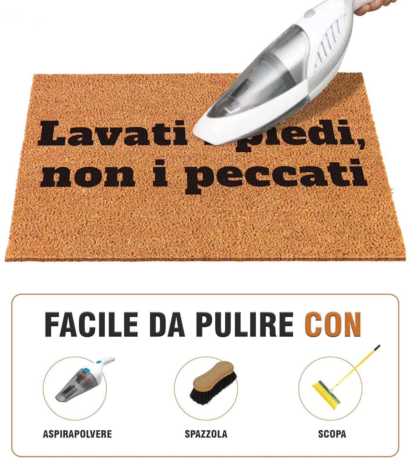Zerbino Divertente - Lavati i piedi, non i peccati 40x60cm