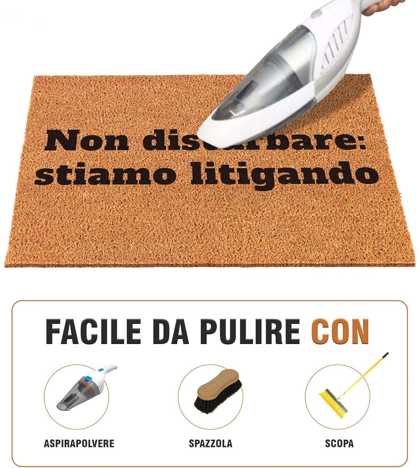 Zerbino Divertente - Non disturbare: stiamo litigando 40x60cm