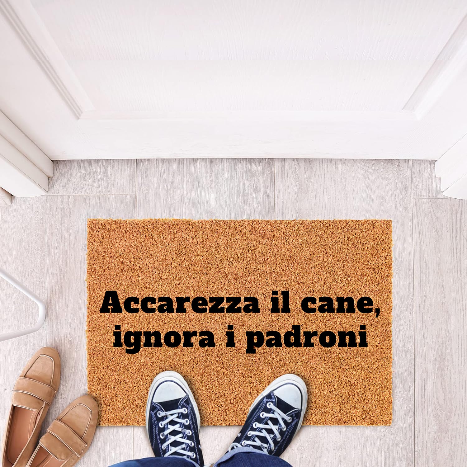 Zerbino Divertente - Accarezza il cane, ignora i padroni 40x60cm