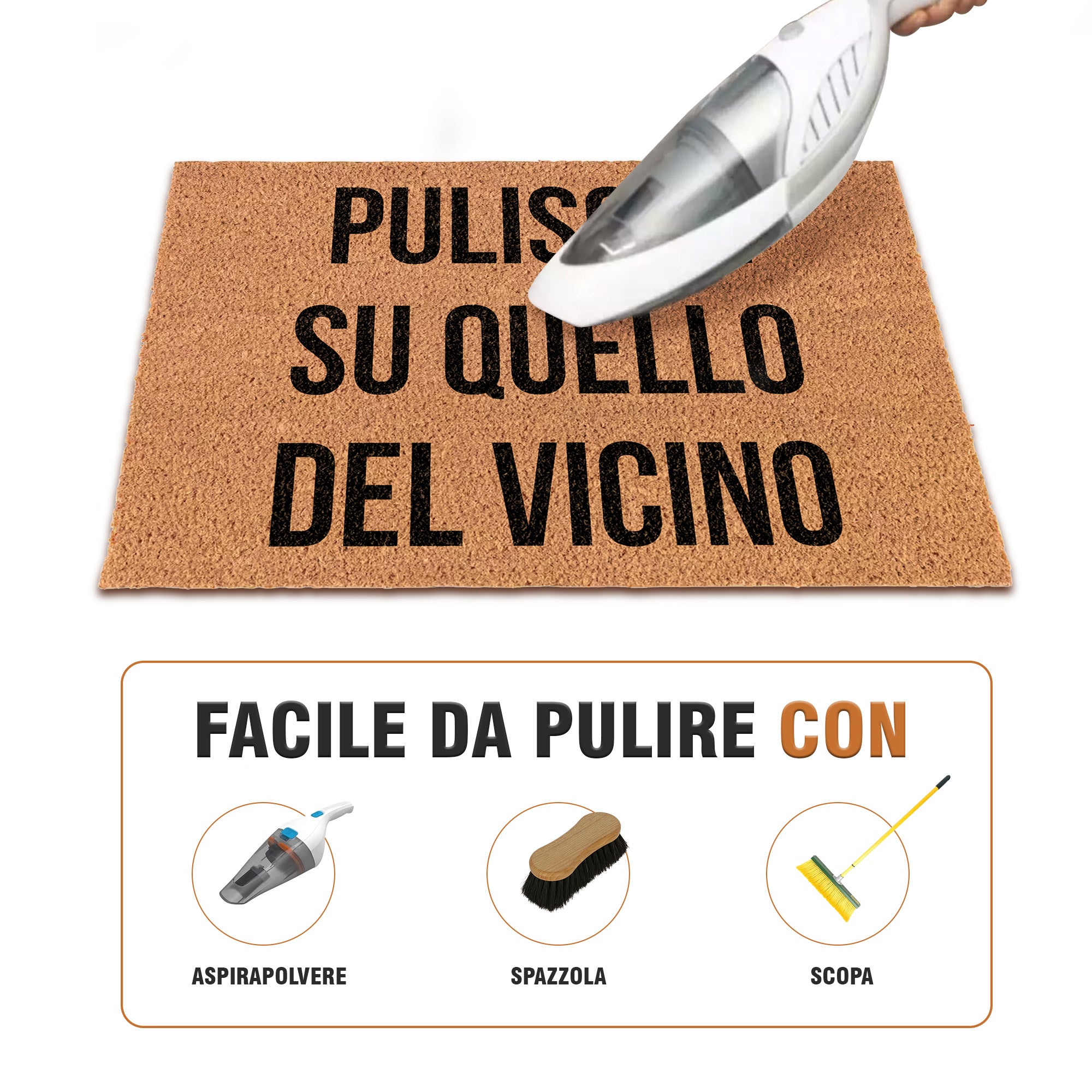 Zerbino personalizzato - Con testo, B2B perfetto per ristoranti, uffici, negozi, fibra di cocco