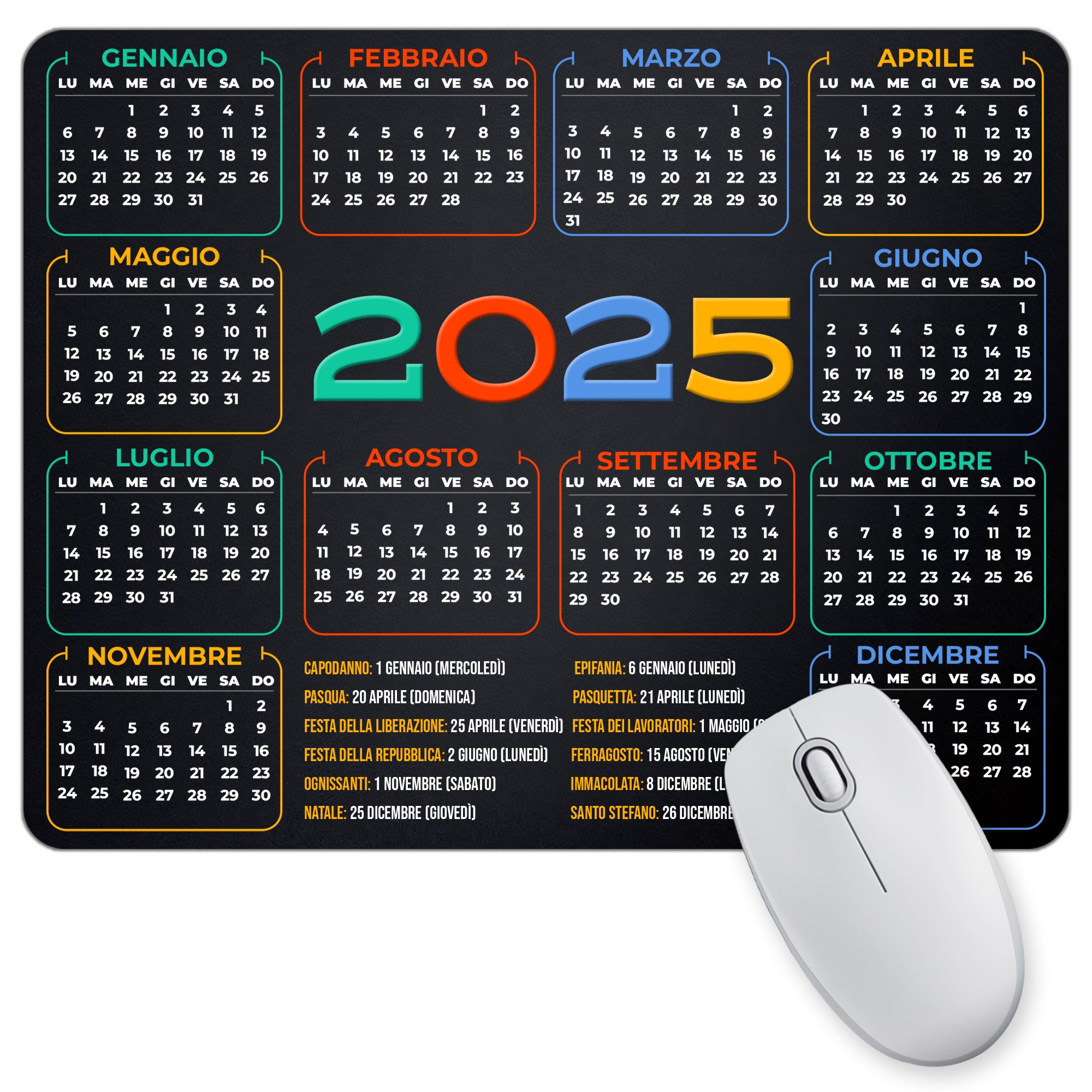 Tappetino Mouse Calendario - 18x23cm