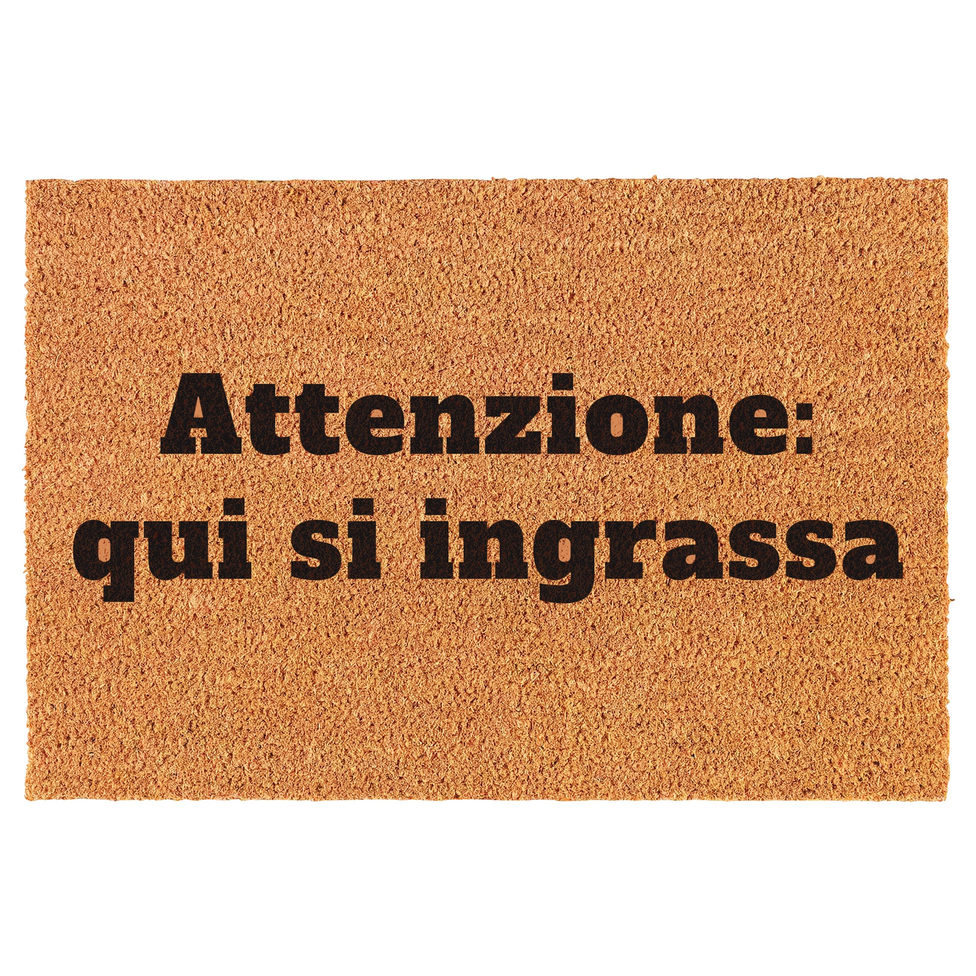 Zerbino Divertente - Attenzione: qui si ingrassa 40x60cm