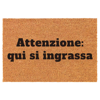 Zerbino Divertente - Attenzione: qui si ingrassa 40x60cm